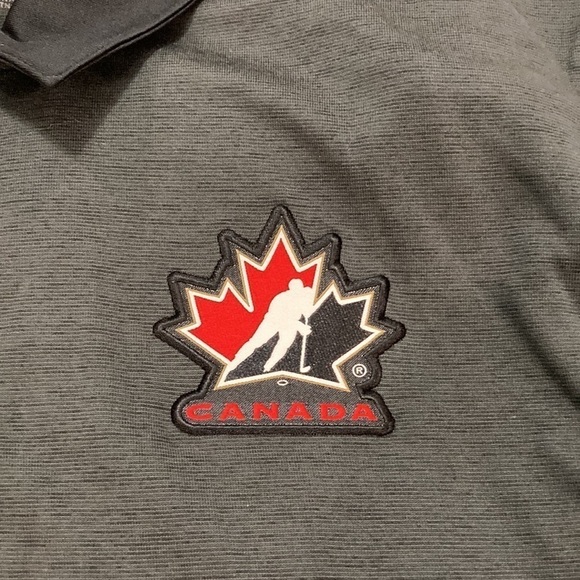 Nike Anthracite Hockey Canada DRY Stripe - Polo MEDIUM - Picture 7 of 9